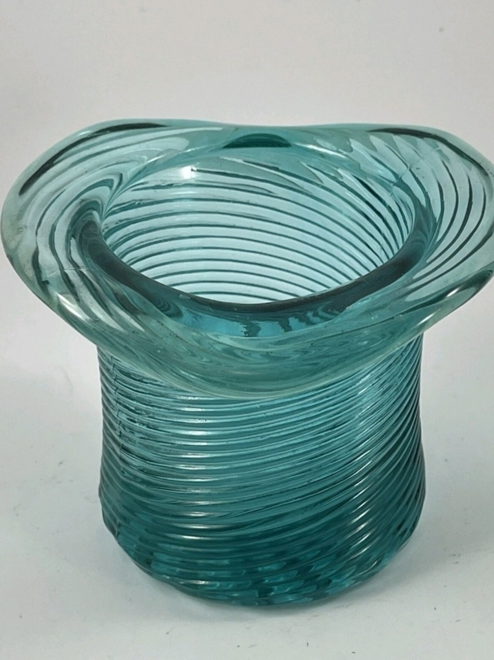 AVON "Vintage" Teal Swirl Glass Top Hat - Picture 4 of 10